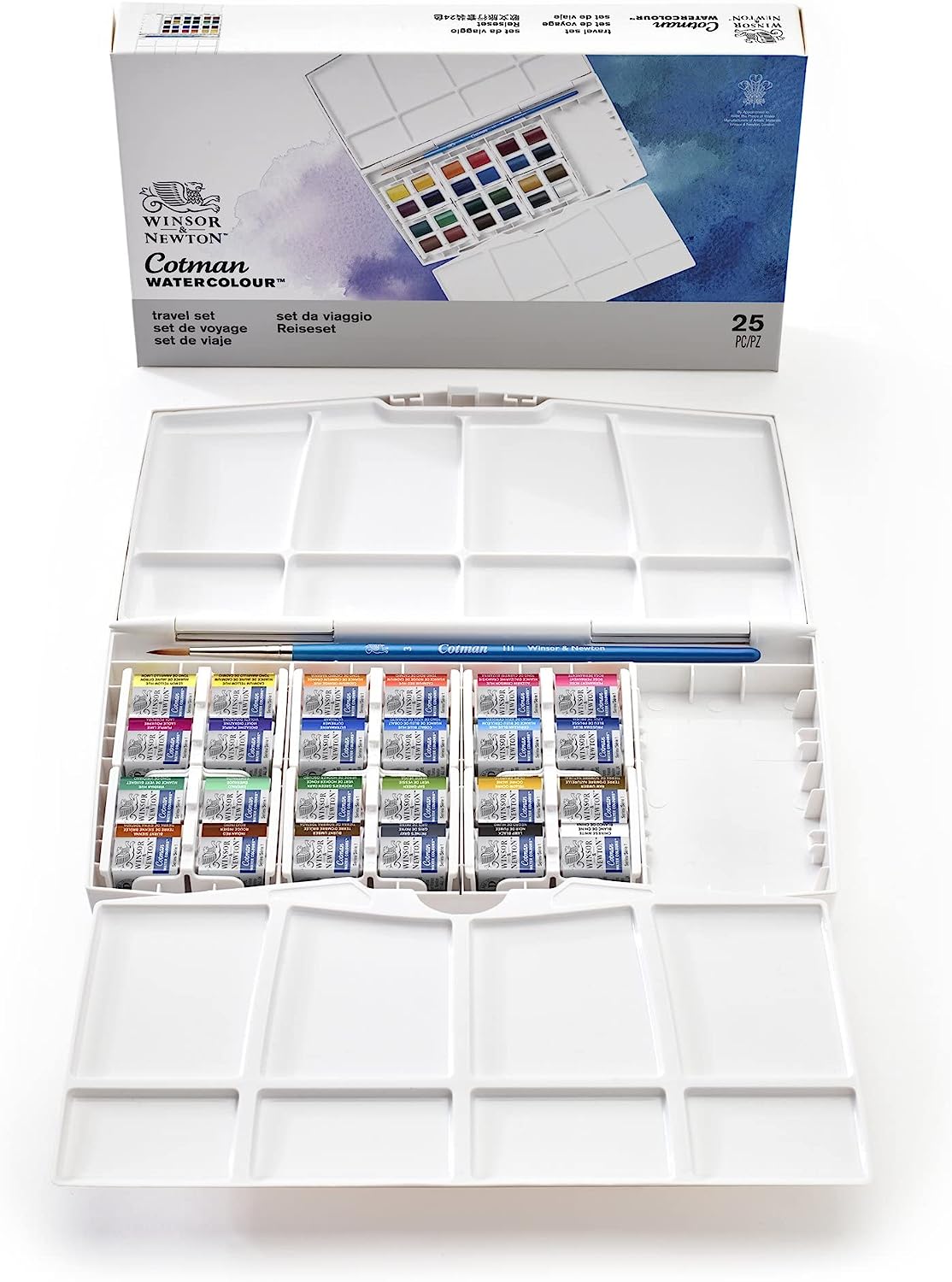 Winsor & Newton Cotman Watercolor Paint, Plus Set 24 Half Pans, Set of 24 - Image 2